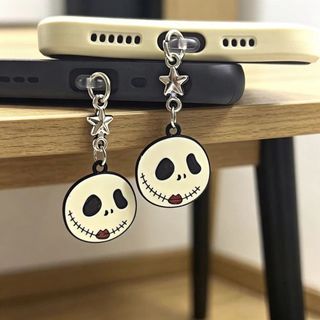 Điện thoại di động Cắm chống bụi diy Halloween Mặt dây chuyền đầu lâu trắng Trang trí điện thoại di động