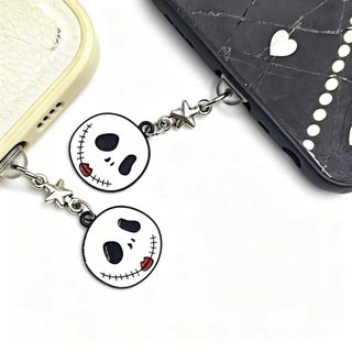 Điện thoại di động Cắm chống bụi diy Halloween Mặt dây chuyền đầu lâu trắng Trang trí điện thoại di động