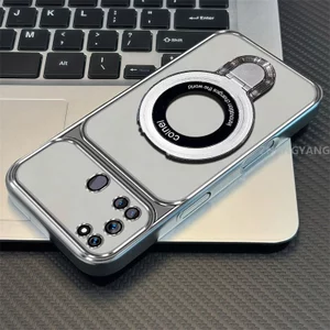 Ốp Lưng Dành Cho Samsung A21S Mạ Điện Silicon Cửa Sổ Lớn Trong Suốt Vỏ Điện Thoại Thẩm Mỹ Chống Rơi Thiết Kế Được Trang Bị Giá Đỡ Điện Thoại