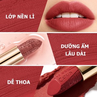 Son môi CATKIN lì kháng nước bền màu,Lì Mịn Nhẹ Môi, Không Dính, Lâu Trôi 3.6g