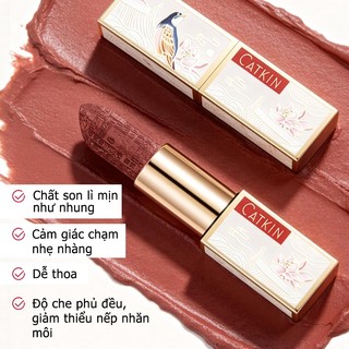Son môi CATKIN lì kháng nước bền màu,Lì Mịn Nhẹ Môi, Không Dính, Lâu Trôi 3.6g
