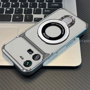 Ốp Lưng Cho VIVO Y22 Y22S Silicon Mạ Điện Cửa Sổ Lớn Trong Suốt Vỏ Điện Thoại Thẩm Mỹ Chống Rơi Thiết Kế Được Trang Bị Giá Đỡ Điện Thoại
