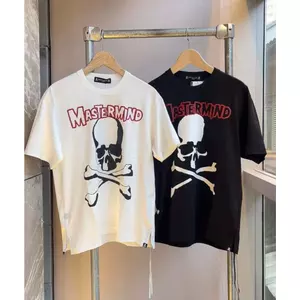 Áo thun ngắn tay in hình trừu tượng Unisex đen trắng, màu trơn