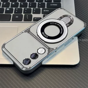 Ốp Lưng Cho VIVO V70 FE 5G Mạ Điện Silicon Cửa Sổ Lớn Trong Suốt Vỏ Điện Thoại Thẩm Mỹ Chống Rơi Thiết Kế Được Trang Bị Giá Đỡ Điện Thoại