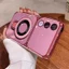 Ốp Lưng Cho VIVO V70 FE 5G Mạ Điện Silicon Cửa Sổ Lớn Trong Suốt Vỏ Điện Thoại Thẩm Mỹ Chống Rơi Thiết Kế Được Trang Bị Giá Đỡ Điện Thoại
