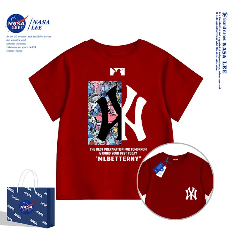 Quần áo trẻ em NASA LEE Cotton nguyên chất Áo thun nhiều màu Top 121