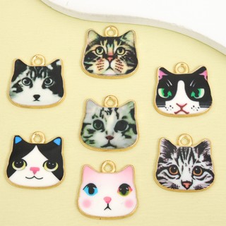 10 Chiếc Sáng Tạo Nhiều Màu Sắc In Hình Squat Cat & Cat Head Charms, Whimsical Dễ Thương Mèo Con Nhỏ Giọt Dầu Hợp Kim Mặt Dây Chuyền Cho DIY Thời Trang Cá Tính Vòng Cổ Bông Tai Vòng Tay Móc Khóa