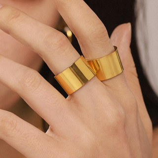 Vòng đeo tay rộng tối giản Thép không gỉ mạ vàng 18K Thời trang Mở Chỉ mục Vòng không gỉ