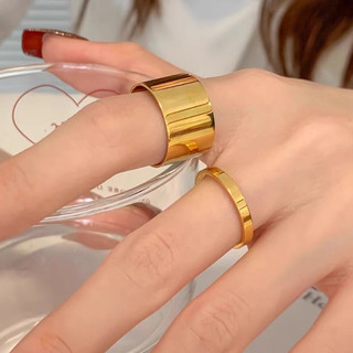 Vòng đeo tay rộng tối giản Thép không gỉ mạ vàng 18K Thời trang Mở Chỉ mục Vòng không gỉ