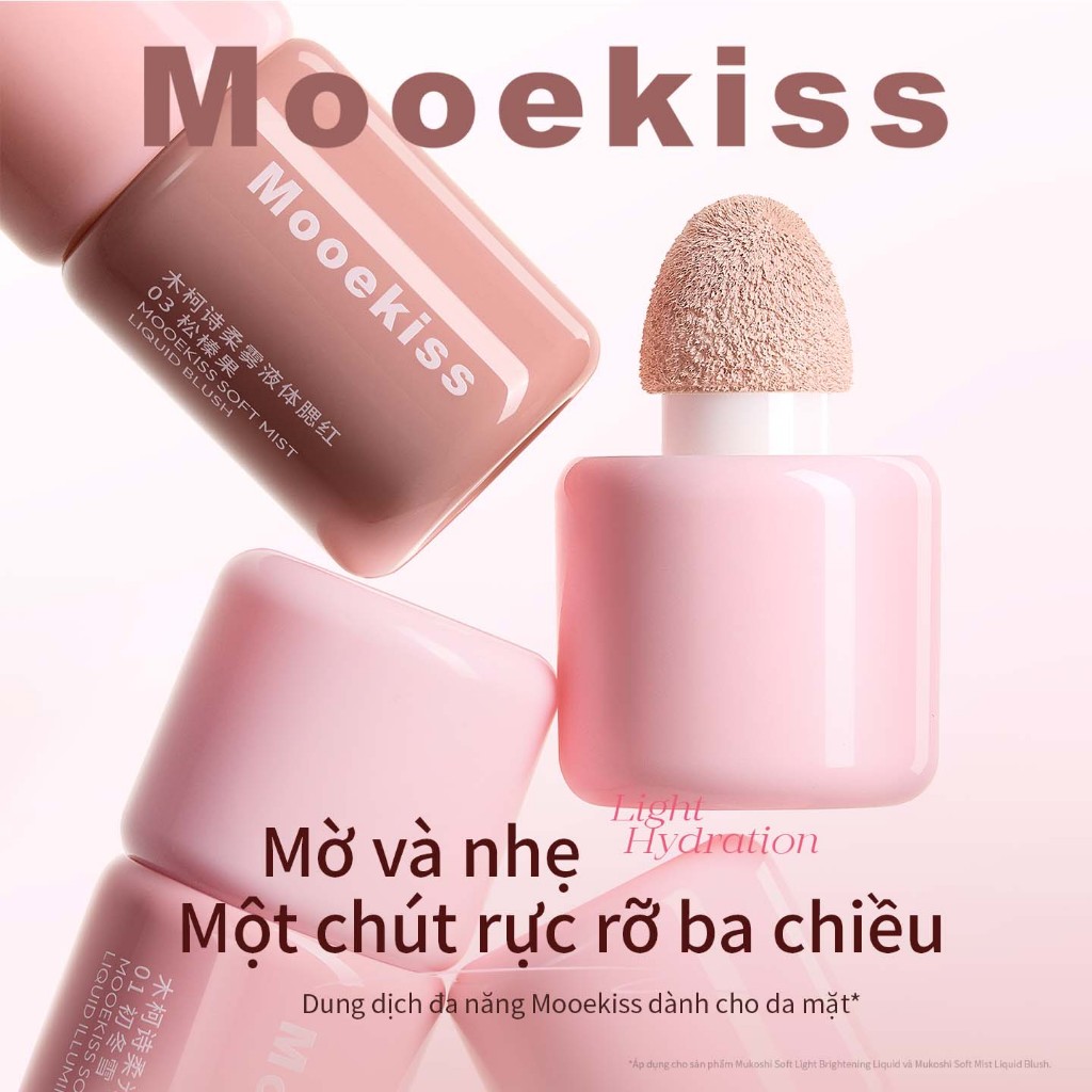 [KOL] Má Hồng Mooekiss Dạng Lỏng, Dễ Tán, Màu Tự Nhiên, Lâu Trôi, Makeup Nhẹ Hàng Ngày