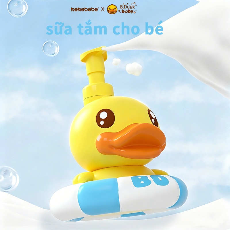 Kekebebe B.Duck Baby sữa tắm dầu gội 2 in1 cho bé an toàn dịu nhẹ làm sạch không cay mắt 300ml