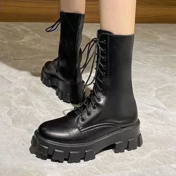 Ống Ngắn Giày Bốt Nữ Nam Nữ Có Thể Mặc Giày Bốt Ngắn Size Lớn Giày Bốt Nữ Size 35-43 Chân Lớn Có Thể Mang Hiệp Sĩ Bên Dây Kéo Nữ