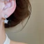 Bông tai Cubic Zirconia hình ngôi sao phía trước tông màu bạc, thiết kế hai chiều với hình tròn CZ & hình ngôi sao CZ thả, trang sức ngọt ngào tinh tế cho nữ
