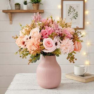 Hoa Hồng Nhân Tạo Dahlia Hỗn Hợp Bó Hoa Nhà Trang Trí Đám Cưới Lụa Hoa Giả Bàn Trung Tâm Tiệc Văn Phòng Vườn Vintage Thẩm Mỹ Ins Phong Cách Bắc Âu DIY Quà Tặng Murang Maganda