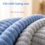 Khăn mặt sợi microfiber lông cừu cao cấp - Kẹo sọc siêu mềm, thấm hút siêu nhanh, thiết kế sang trọng, an toàn cho da, quà tặng nhà tắm hoàn hảo OCE