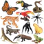 Rừng rắn mô phỏng mô hình động vật vẹt bướm nhện trăn báo gibbon toucan đồ chơi