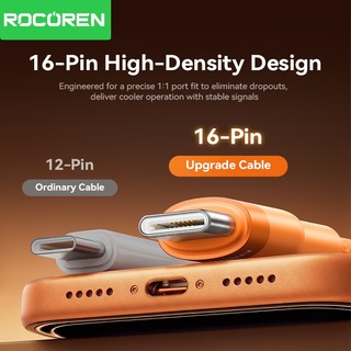Cáp Rocoren USB Type C sang USB C PD Cáp sạc nhanh TypeC cho iPhone Samsung 60W Qiuck Sạc USBC Dây 1m 2m