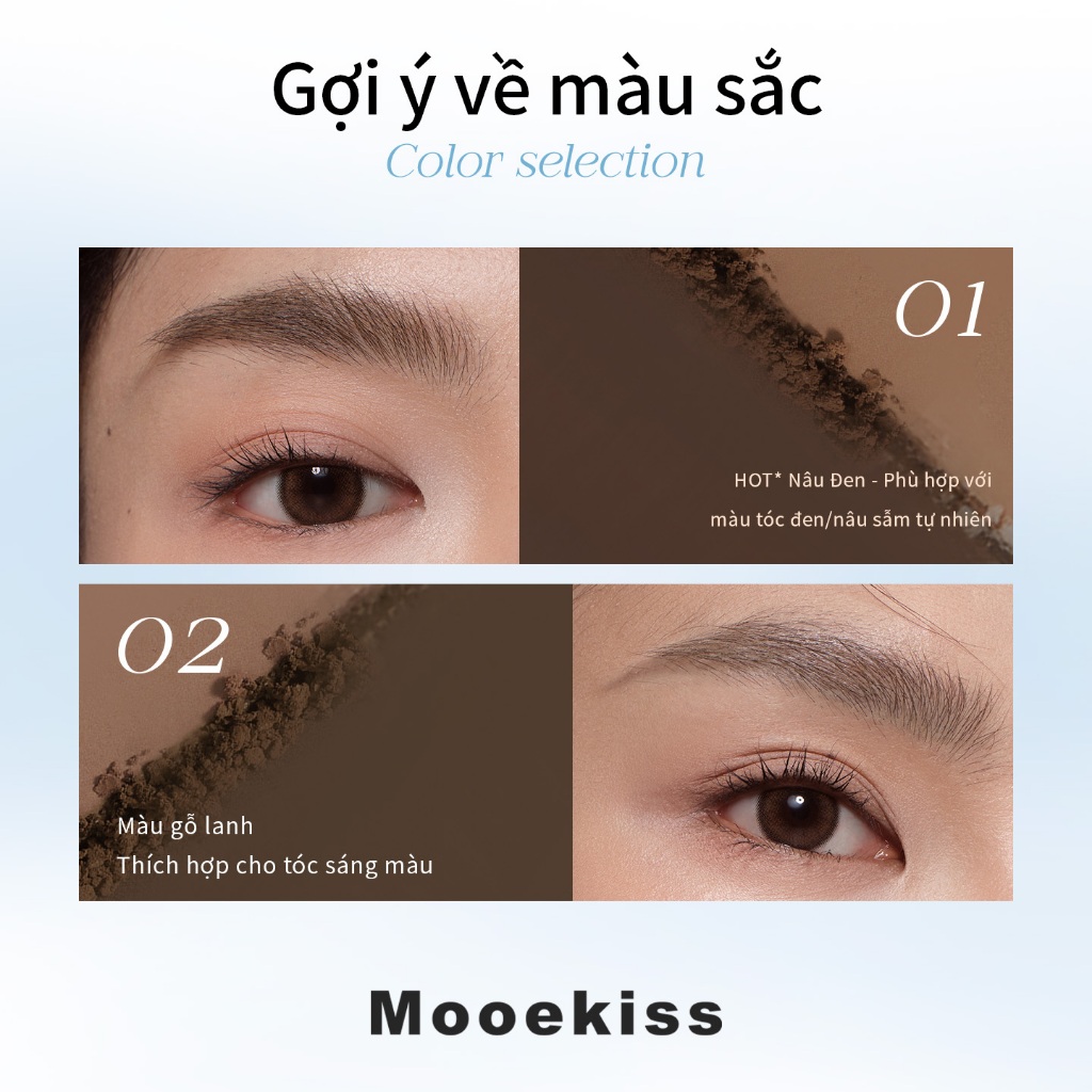 [KOL] Bột lông mày 3 màu Mooekiss, chống thấm nước, lâu trôi và chống phai, làm nổi bật đa năng, tạo đường viền, phấn mũi và phấn mắt.Chống NướcKhông LemTự NhiênNgười Mới Bắt Đầu