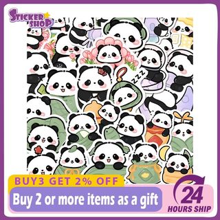 64 Chiếc Gấu Trúc Dễ Thương Hoạt Hình Dán DIY Hành Lý Notebook Guitar Laptop Điện Thoại Văn Phòng Phẩm Bình Nước