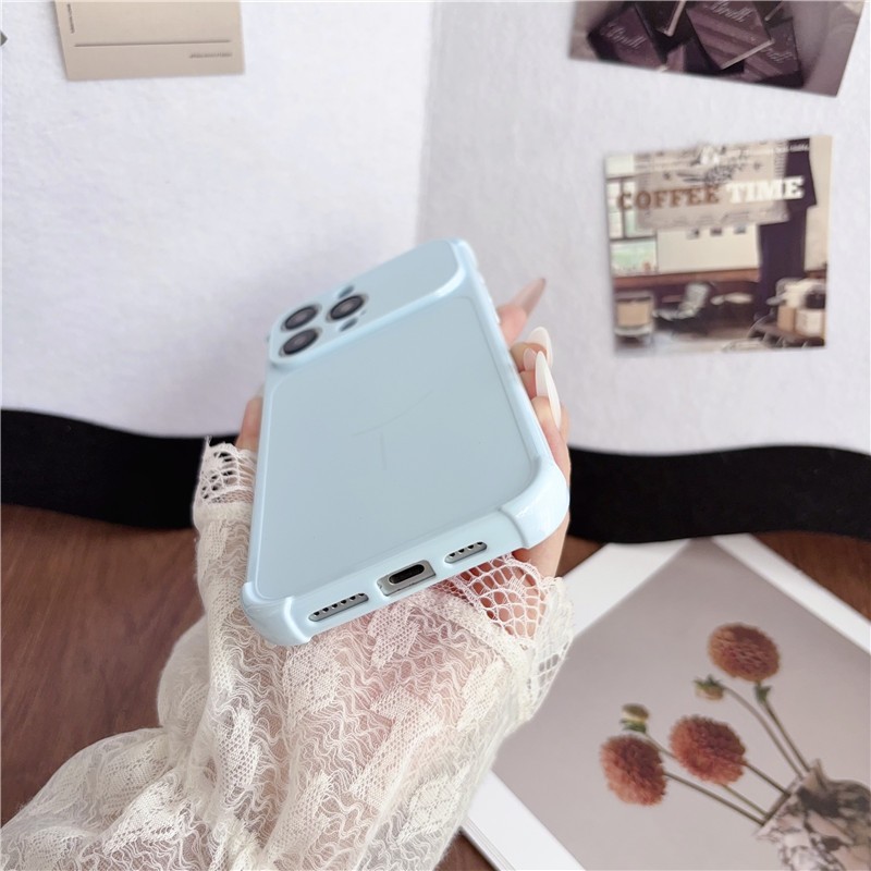 Ốp điện thoại TPU thiết kế góc màu trơn chống rơi cho iPhone 17 Pro Max