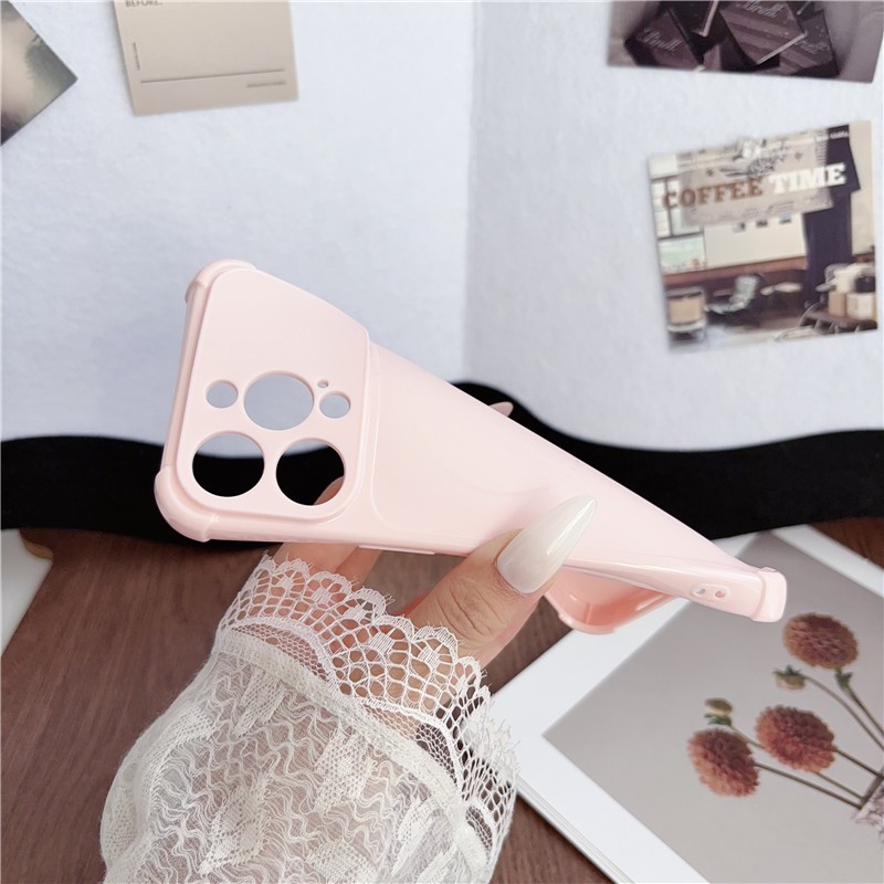 Ốp điện thoại TPU thiết kế góc màu trơn chống rơi cho iPhone 17 Pro Max
