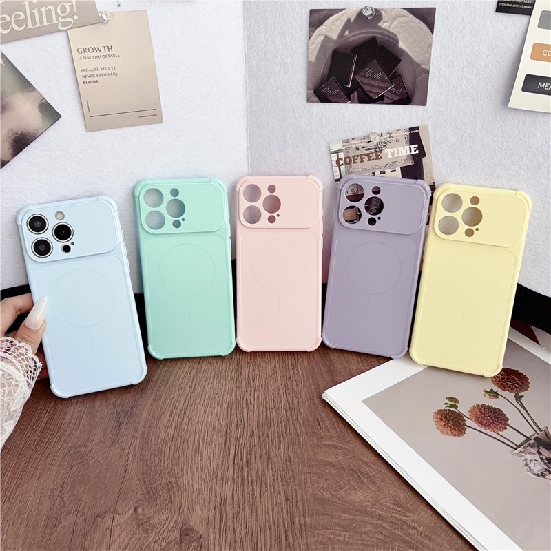 Ốp điện thoại TPU thiết kế góc màu trơn chống rơi cho iPhone 17 Pro Max