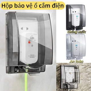 Vỏ bảo vệ công tắc HOMELYHUB, Vỏ cắm điện chống nước tự dính, Hộp cắm trong suốt chống nước 86 loại bền bỉ cho gia đình