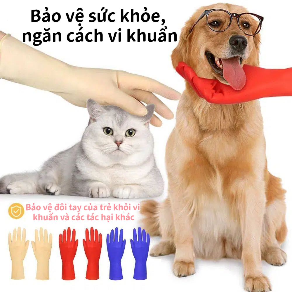 Găng tay trẻ em SIMPLEAID cao su 26cm, chống mài mòn, màu đỏ/vàng/xanh, bảo vệ khi làm việc nhà
