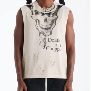 Retro Hip-Hop Dạo Phố Trừu Tượng "Secret Helicopter Tank Death" In Hình Tank Top