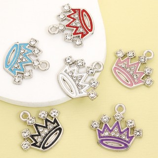 10 Chiếc Lấp Lánh Kim Cương Giả Inlay 6 Màu Nhỏ Giọt Dầu Vương Miện Quyến Rũ, Vòng Cổ Thời Trang Bông Tai Vòng Tay Móc Khóa Thổ Cẩm Mặt Dây Hợp Kim DIY - Lý Tưởng Cho Cặp Đôi & Trang Sức Tình Bạn
