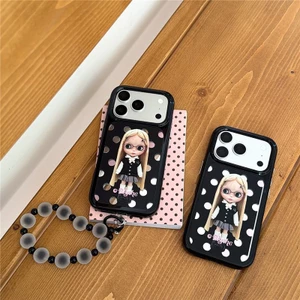IPhone 17 Pro Max Mirror Wave Dot Girl họa tiết hoa văn Vỏ điện thoại chất liệu Acrylic