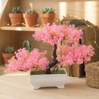 Cây cảnh nhân tạo Chậu cây cảnh - Sắp xếp cây thông giả thực tế, để trang trí phòng khách gia đình, văn phòng & Zen