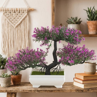 Cây cảnh nhân tạo Chậu cây cảnh - Sắp xếp cây thông giả thực tế, để trang trí phòng khách gia đình, văn phòng & Zen