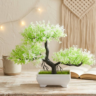 Cây cảnh nhân tạo Chậu cây cảnh - Sắp xếp cây thông giả thực tế, để trang trí phòng khách gia đình, văn phòng & Zen