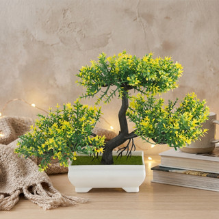 Cây cảnh nhân tạo Chậu cây cảnh - Sắp xếp cây thông giả thực tế, để trang trí phòng khách gia đình, văn phòng & Zen