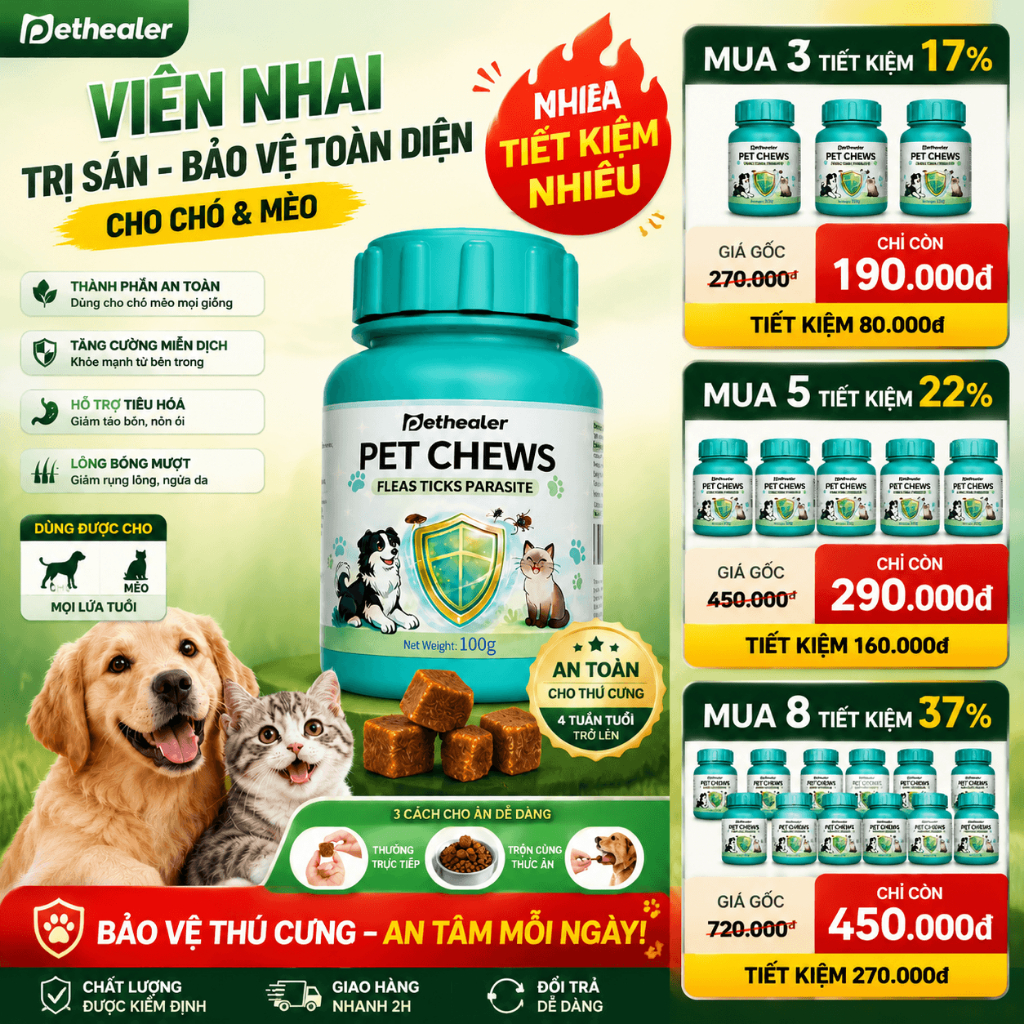 PETHEALER – Chicken Care Snack Cho Chó Mèo, hương gà thơm ngon,  Dinh dưỡng & Chăm sóc hàng ngày
