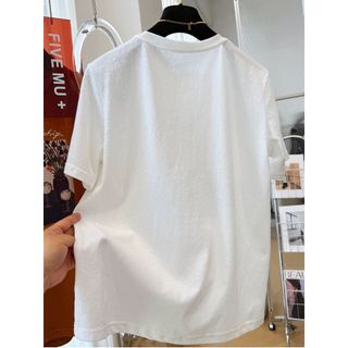 2026 Mới Cổ Tròn Thương Hiệu Mới cotton Lười Rời Hoạt Hình In Hình Áo Thun Nữ Tay Ngắn