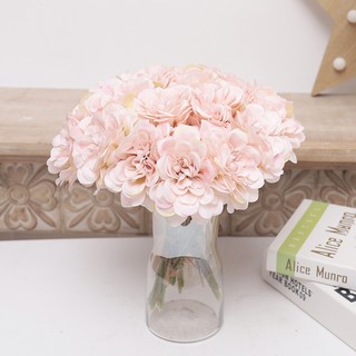 5 Đầu [SALE] Hoa mẫu đơn lụa gợn sóng nhân tạo Hoa mẫu đơn Hoa giả Trang trí phòng tiệc cưới Thẩm mỹ Bắc Âu Vintage Hoa trung tâm Quà tặng cô dâu Vườn khách thực tế