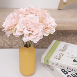 5 Đầu [SALE] Hoa mẫu đơn lụa gợn sóng nhân tạo Hoa mẫu đơn Hoa giả Trang trí phòng tiệc cưới Thẩm mỹ Bắc Âu Vintage Hoa trung tâm Quà tặng cô dâu Vườn khách thực tế