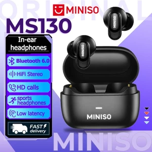 MINISO MS130 Tai nghe nhét tai Bluetooth 6.0 Tai nghe Bluetooth không dây Âm thanh HiFi Đàm thoại HD TWS Chống ồn Ghép nối nhanh Tích hợp Micro