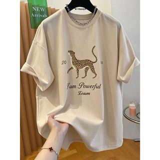 2026 Mới Áo Thun Nữ Tay Ngắn Cổ Tròn Cotton Lười Rời Hoạt Hình In Hình