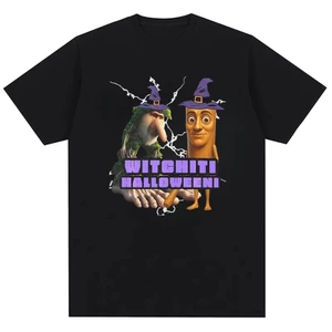 Ngộ nghĩnh Ý Brainrot Halloween Meme Áo thun Cotton nguyên chất thời trang nam nữ