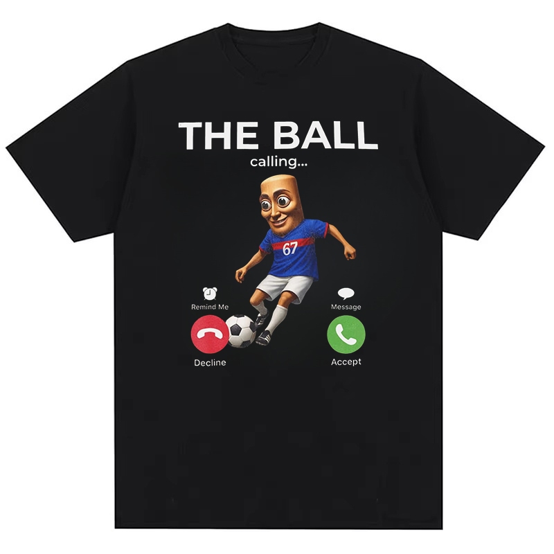 Triệu hồi bóng đá Meme Tung Sahur 67 Brainrot Áo thun in hình Cotton