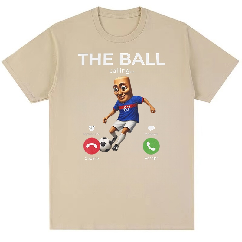 Triệu hồi bóng đá Meme Tung Sahur 67 Brainrot Áo thun in hình Cotton