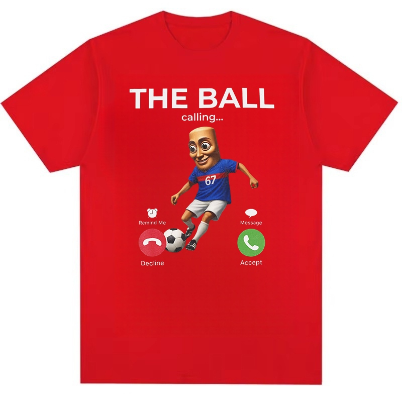 Triệu hồi bóng đá Meme Tung Sahur 67 Brainrot Áo thun in hình Cotton