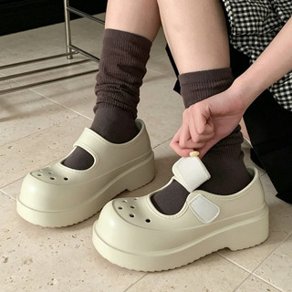 XIXITIAO Mary Jane Dép Nữ Mùa Hè Đế Dày Velcro Dễ Mặc Và Tháo Rời
