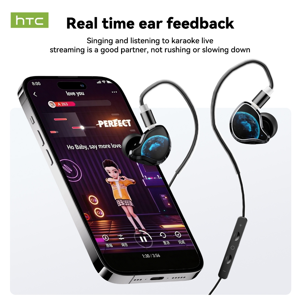 Tai nghe không dây HTC NE81 Card âm thanh Live Stream Monitor Bluetooth 6.0 cho TikTok Facebook | BigBuy360 - bigbuy360.vn