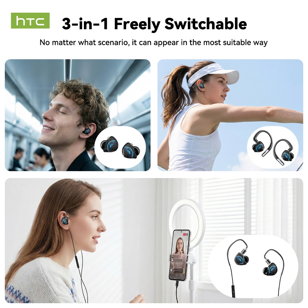 Tai nghe không dây HTC NE81 Card âm thanh Live Stream Monitor Bluetooth 6.0 cho TikTok Facebook | BigBuy360 - bigbuy360.vn