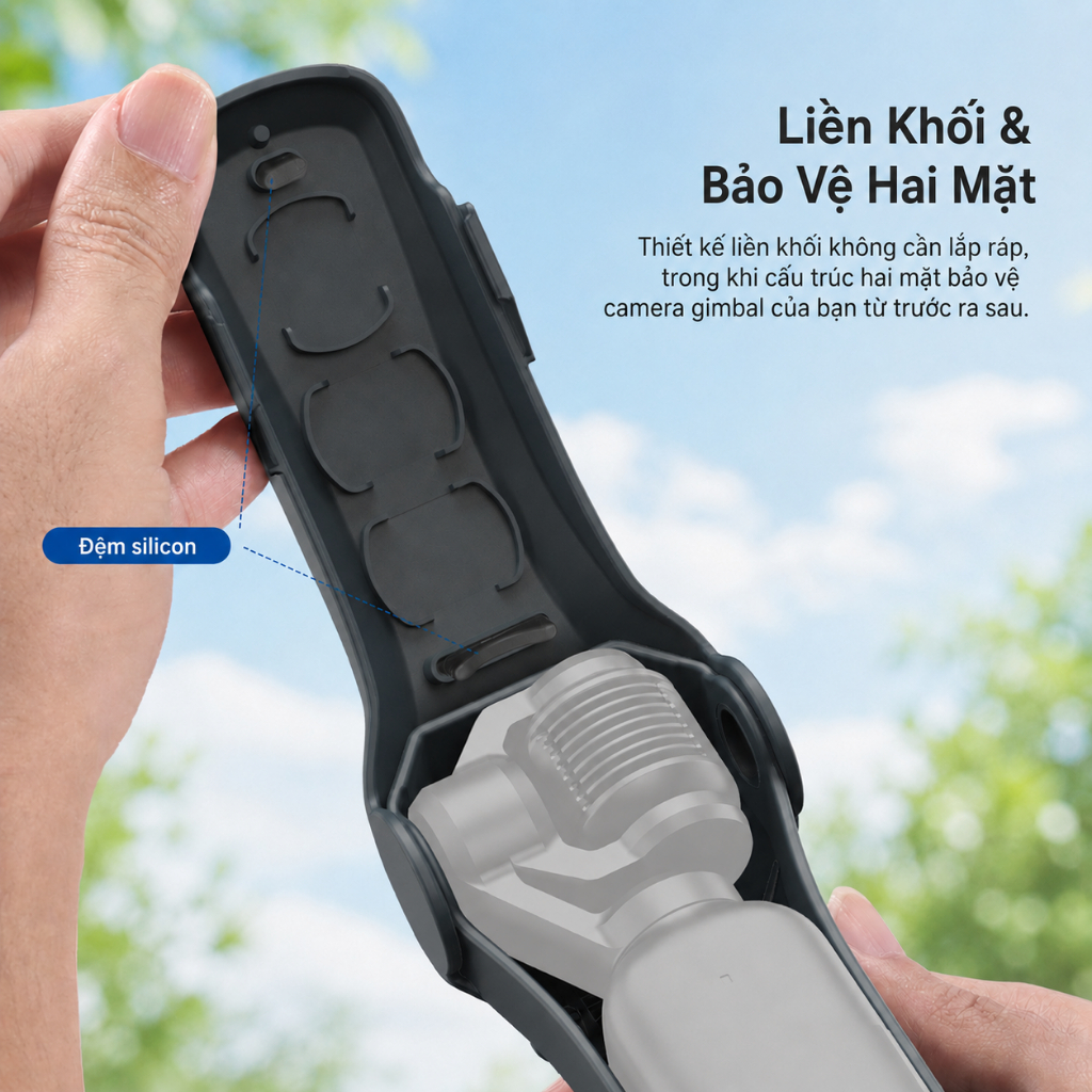 Ốp Bảo Vệ Cho DJI Osmo Pocket 4 / Pocket 3, Thiết Kế Hai Mặt, Có Khe Chứa Filter, Kèm Dây Đeo Tay