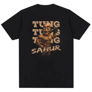 Áo thun nam cổ tròn cổ tròn cổ điển cổ điển hip-hop nguyên chất in hình cotton